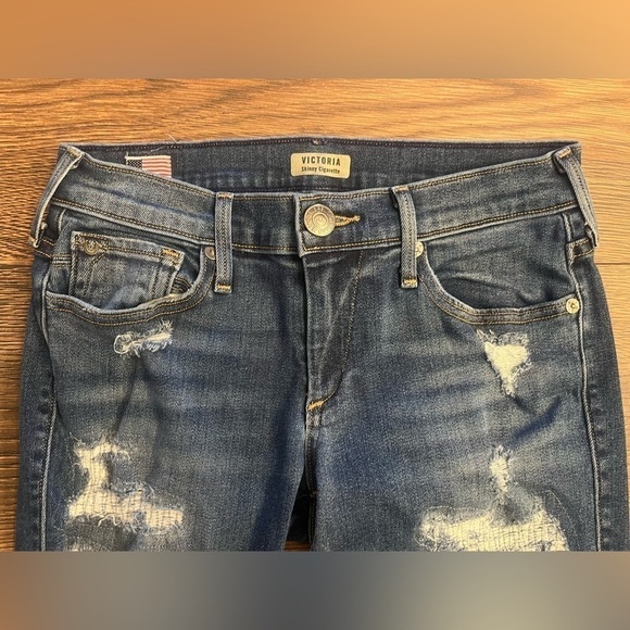 True Religion Women Victoria Skinny Cigarette Low Rise Jeans Size 25‎ Distressed - Picture 8 of 11